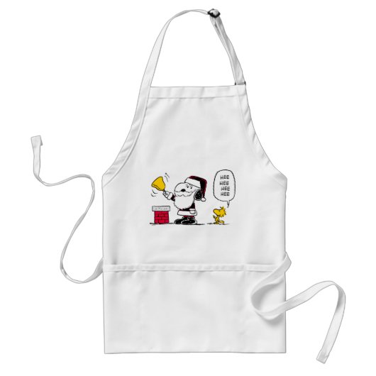 pinda's | Snoopy & Woodstock Santa Bell Ringer Standaard Schort (Voorkant)