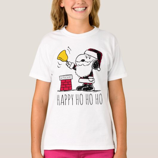 pinda's | Snoopy & Woodstock Santa Bell Ringer T-shirt (Voorkant)