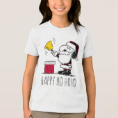 pinda's | Snoopy & Woodstock Santa Bell Ringer Tri-Blend Shirt (Voorkant)