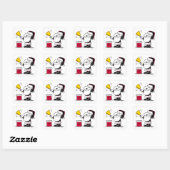 pinda's | Snoopy & Woodstock Santa Bell Ringer Vierkante Sticker (Vel)