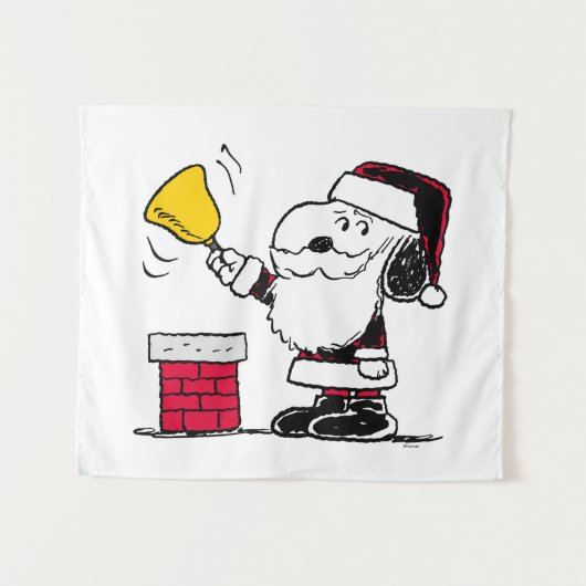pinda's | Snoopy & Woodstock Santa Bell Ringer Wandkleed (Voorkant (horizontaal))