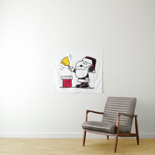 pinda's | Snoopy & Woodstock Santa Bell Ringer Wandkleed (In Situ (horizontaal))