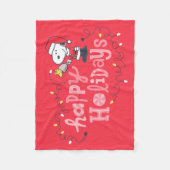 pinda's | Snoopy & Woodstock Santa Claus Fleece Deken (Voorkant)