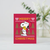 pinda's | Snoopy & Woodstock Santa Claus Hug Briefkaart (Staand voorkant)