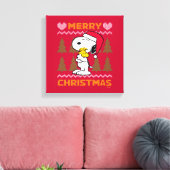 pinda's | Snoopy & Woodstock Santa Claus Hug Canvas Afdruk (Insitu (Woonkamer))