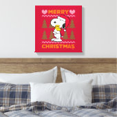 pinda's | Snoopy & Woodstock Santa Claus Hug Canvas Afdruk (Insitu (Slaapkamer))