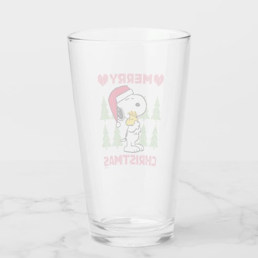pinda's | Snoopy & Woodstock Santa Claus Hug Glas (Achterkant)