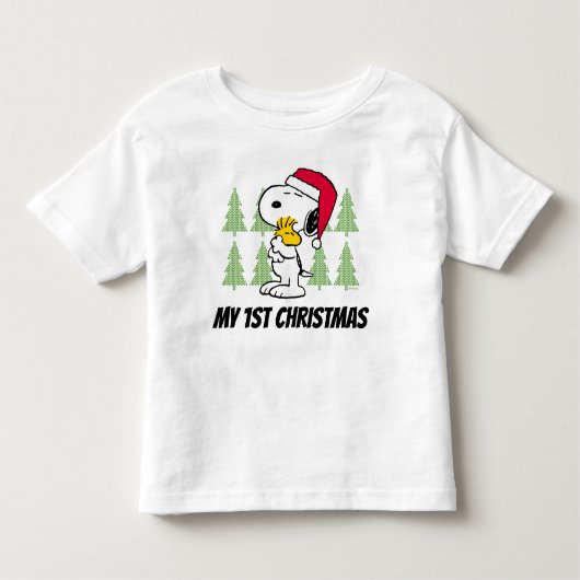 pinda's | Snoopy & Woodstock Santa Claus Hug Kinder Shirts (Voorkant)
