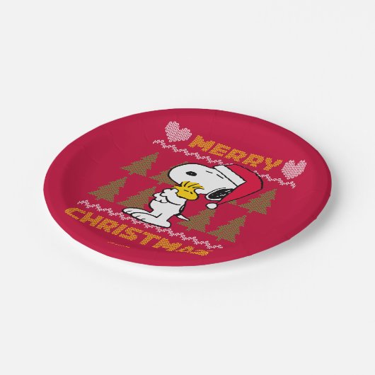 pinda's | Snoopy & Woodstock Santa Claus Hug Papieren Bordje (Gekanteld)