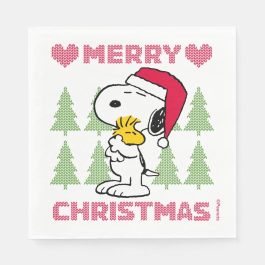 pinda's | Snoopy & Woodstock Santa Claus Hug Servet (Voorkant)