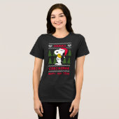 pinda's | Snoopy & Woodstock Santa Claus Hug Tri-Blend Shirt (Voorkant volledig)
