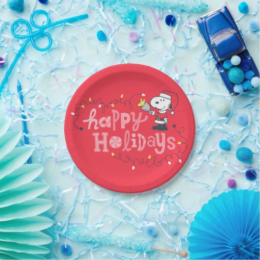pinda's | Snoopy & Woodstock Santa Claus Papieren Bordje (Feest)