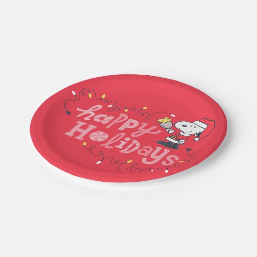 pinda's | Snoopy & Woodstock Santa Claus Papieren Bordje (Gekanteld)