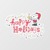 pinda's | Snoopy & Woodstock Santa Claus Raamsticker (Vel)