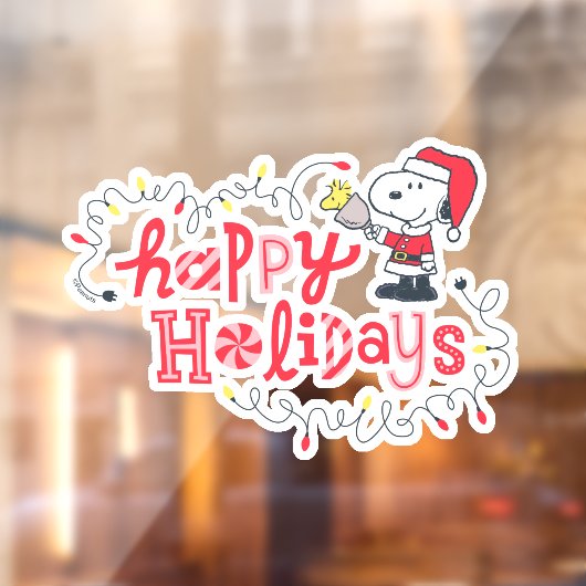 pinda's | Snoopy & Woodstock Santa Claus Raamsticker (Vel 2)
