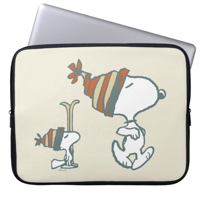 pinda's | Snoopy & Woodstock Ski Trip 2 Laptop Sleeve (Voorkant)