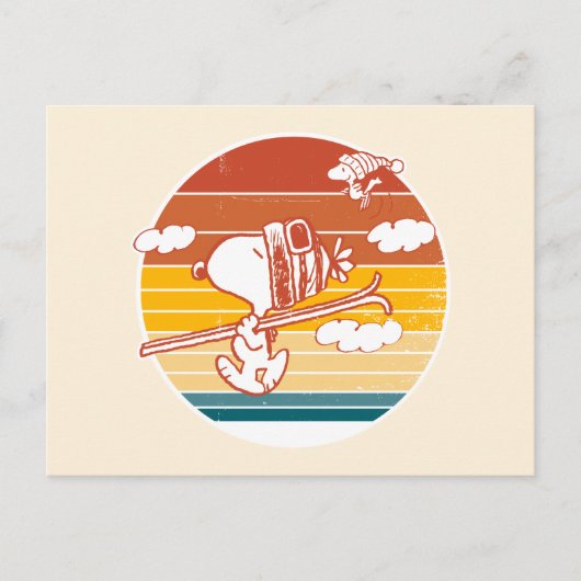 pinda's | Snoopy & Woodstock Ski Trip Briefkaart (Voorkant)