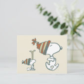 pinda's | Snoopy & Woodstock Ski Trip Briefkaart (Staand voorkant)