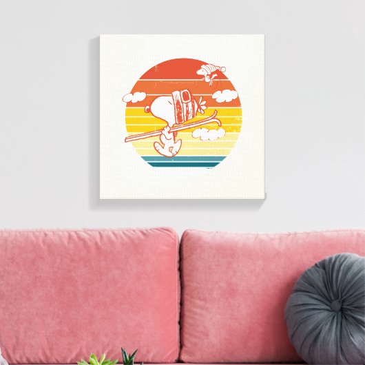 pinda's | Snoopy & Woodstock Ski Trip Canvas Afdruk (Insitu (Woonkamer))