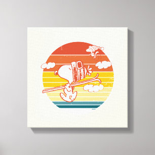 pinda's Snoopy & Woodstock Ski Trip Canvas Afdruk