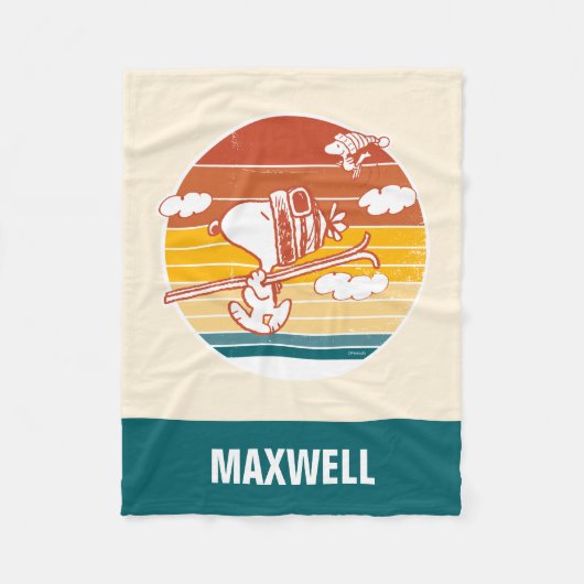 pinda's | Snoopy & Woodstock Ski Trip Fleece Deken (Voorkant)