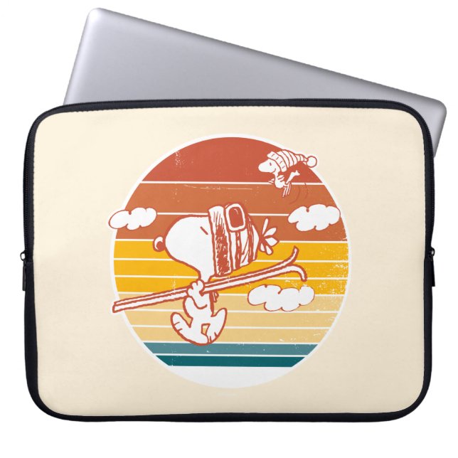 pinda's | Snoopy & Woodstock Ski Trip Laptop Sleeve (Voorkant)