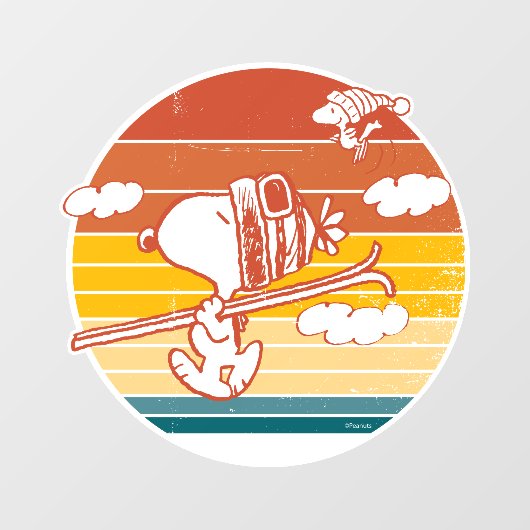 pinda's | Snoopy & Woodstock Ski Trip Raamsticker (Vel)