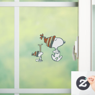 pinda's Snoopy & Woodstock Ski Trip Raamsticker