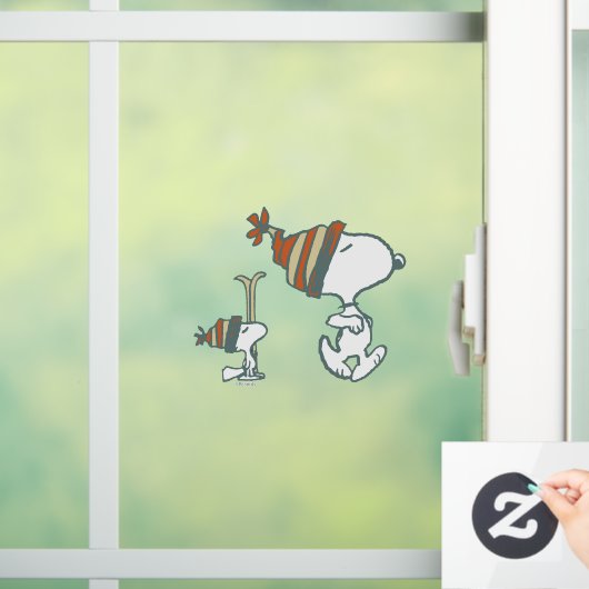 pinda's | Snoopy & Woodstock Ski Trip Raamsticker (Huis)