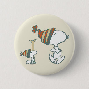 pinda's   Snoopy & Woodstock Ski Trip Ronde Button 5,7 Cm