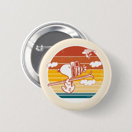 pinda's | Snoopy & Woodstock Ski Trip Ronde Button 5,7 Cm (Voorkant /achterkant)