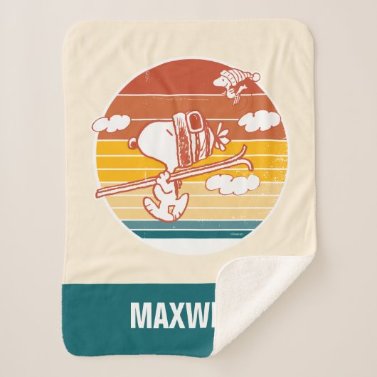 pinda's | Snoopy & Woodstock Ski Trip Sherpa Deken (Voorkant)