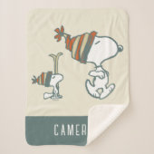 pinda's | Snoopy & Woodstock Ski Trip Sherpa Deken (Voorkant)