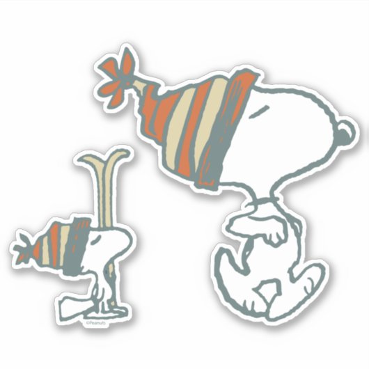 pinda's | Snoopy & Woodstock Ski Trip Sticker (Voorkant)