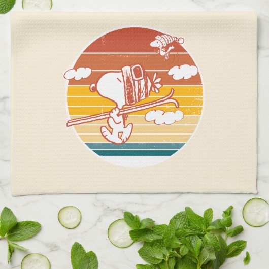 pinda's | Snoopy & Woodstock Ski Trip Theedoek (Gevouwen)