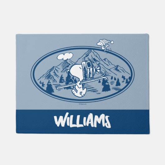 pinda's | Snoopy & Woodstock Skiing Deurmat (Voorkant)