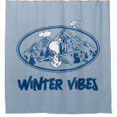 pinda's | Snoopy & Woodstock Skiing Douchegordijn (Voorkant)