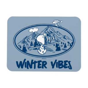 pinda's Snoopy & Woodstock Skiing Magneet