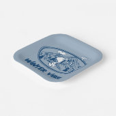 pinda's | Snoopy & Woodstock Skiing Papieren Bordje (Gebogen)