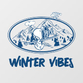 pinda's | Snoopy & Woodstock Skiing Raamsticker (Vel)