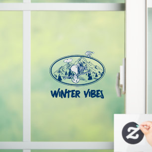 pinda's Snoopy & Woodstock Skiing Raamsticker