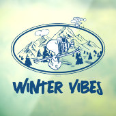 pinda's | Snoopy & Woodstock Skiing Raamsticker (Vel 3)