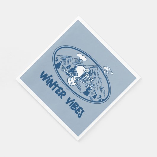 pinda's | Snoopy & Woodstock Skiing Servet (Hoek)