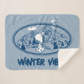 pinda's | Snoopy & Woodstock Skiing Sherpa Deken (Voorkant (horizontaal))
