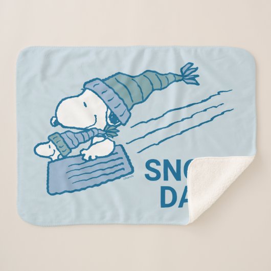 pinda's | Snoopy & Woodstock Slaping Sherpa Deken (Voorkant (horizontaal))