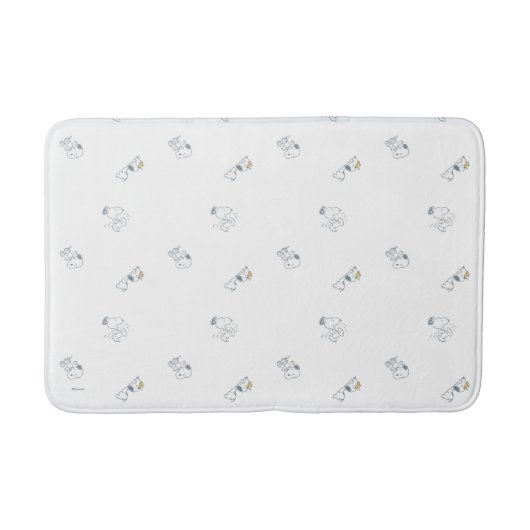 pinda's | Snoopy & Woodstock Soft Grey Pattern Badmat (Voorkant)