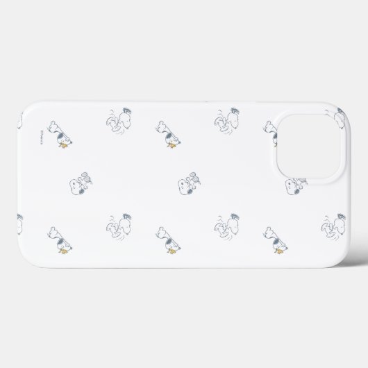 pinda's | Snoopy & Woodstock Soft Grey Pattern Case-Mate iPhone Case (Achterkant (horizontaal))