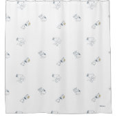 pinda's | Snoopy & Woodstock Soft Grey Pattern Douchegordijn (Voorkant)