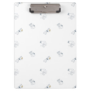 pinda's Snoopy & Woodstock Soft Grey Pattern Klembord