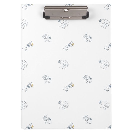 pinda's | Snoopy & Woodstock Soft Grey Pattern Klembord (Voorkant)